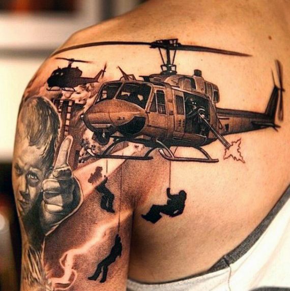 Military Tattoo For Men On Shoulder