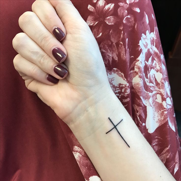 Minimal Cross Tattoo on Wrist for Girls
