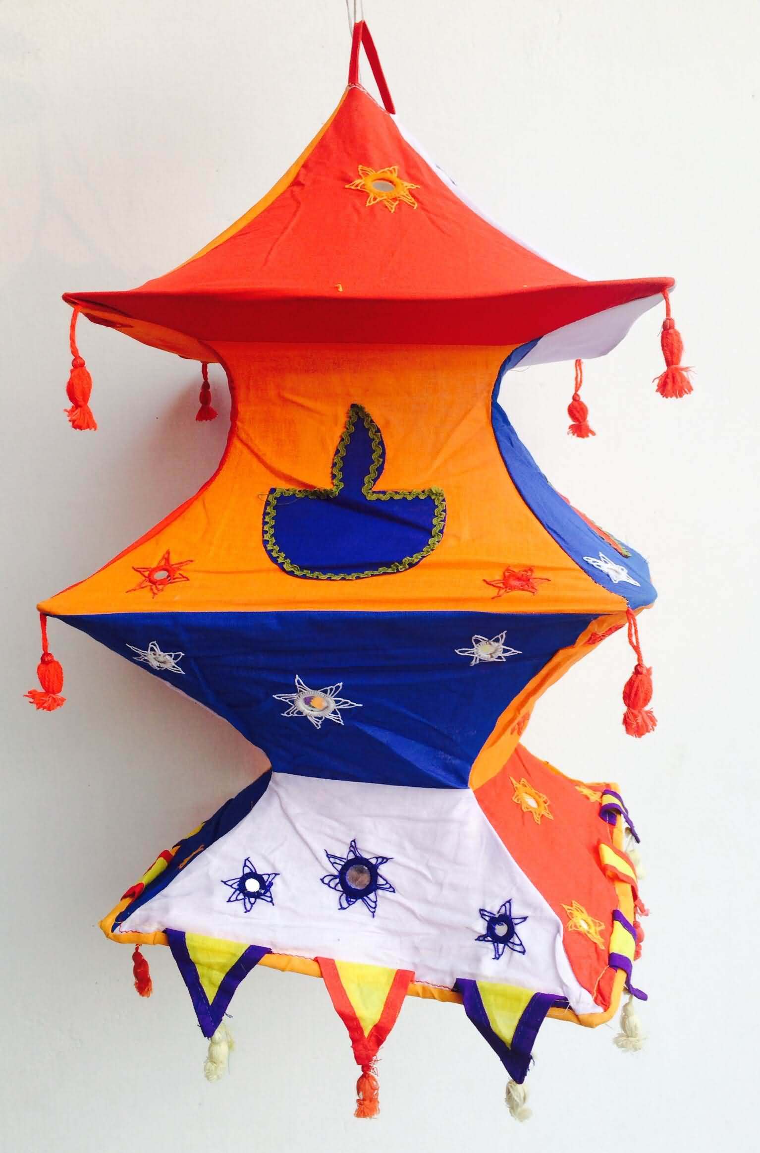 Multicolored Diwali Kandil Decoration Idea