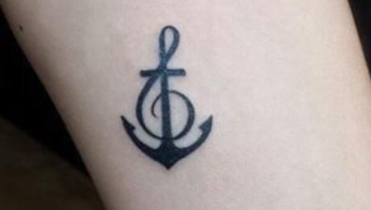 Musical Knot With Anchor tattoo