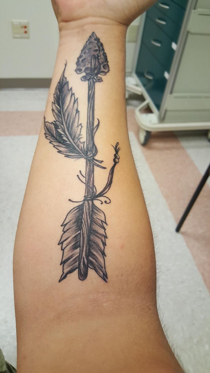 Native American Arrow Tattoo On Forearm