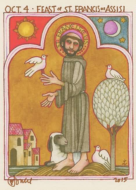 October 4 Feast Of Saint Francis of Assisi Card