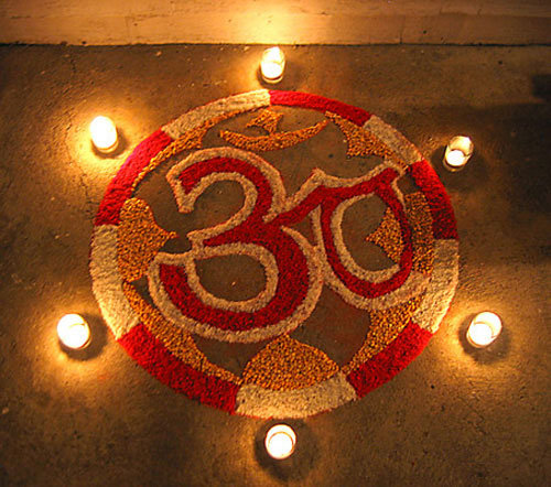 Om Hindu Symbol Rangoli Design For Diwali