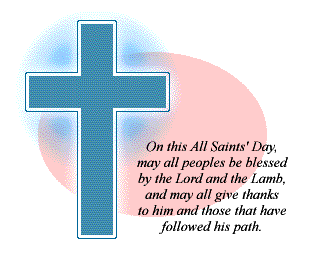 On This All Saints Day May All Peoples Be Blessed By The Lord And The Lamb cross glitter image