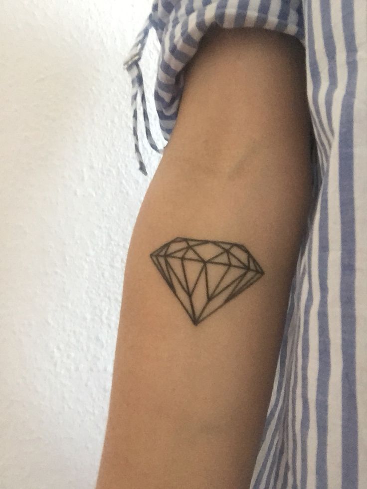 Outline Diamond Tattoo On Forearm