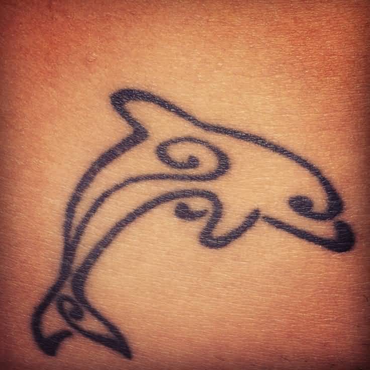 Outline Dolphin Tattoo