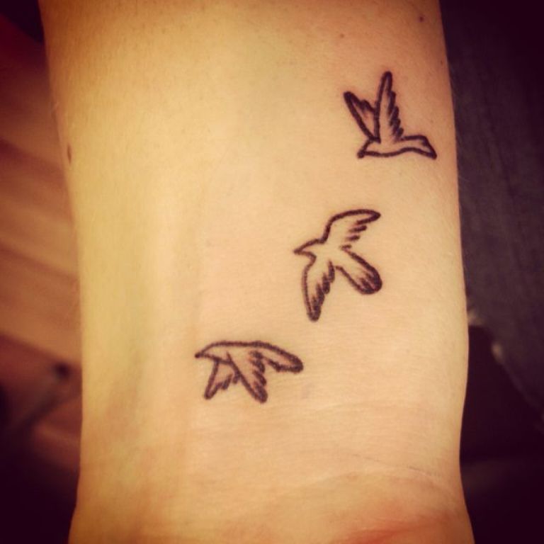 Outline Flying Birds Tattoo