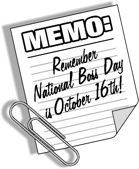 Remember National Boss Day Is October 16th Memo