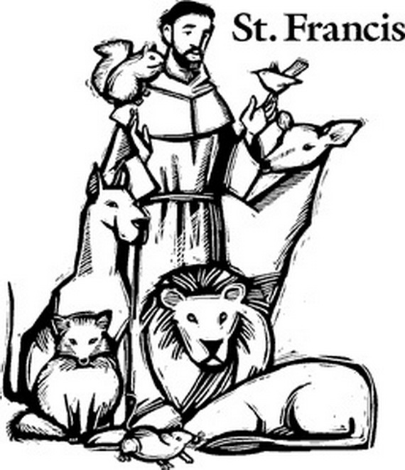Saint Francis With Animals Coloring Page Feast Of Saint Francis of Assisi