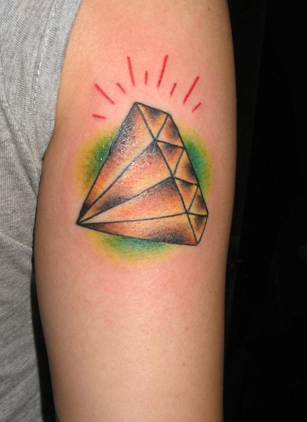 Shining Diamond Tattoo On Bicep