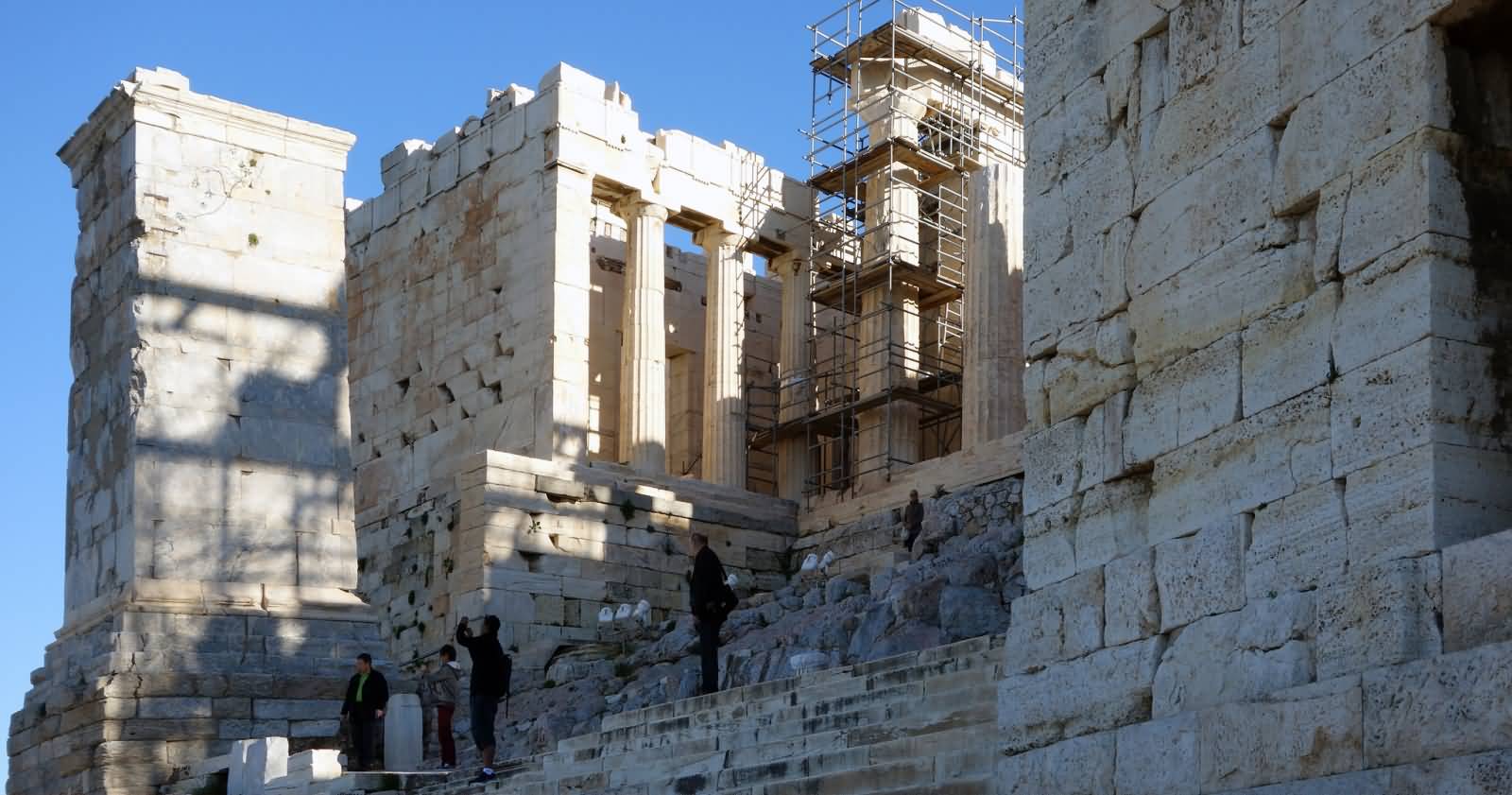 Side View Of the Parthenon During Construction