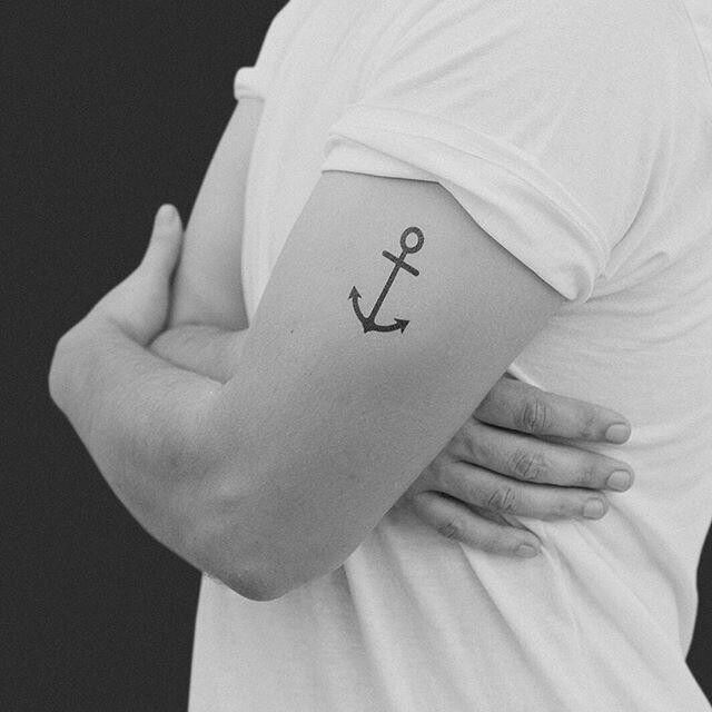 Simple Anchor Tattoo On Shoulder