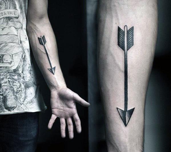 Simple Arrow Tattoo On Inner Forearm For men
