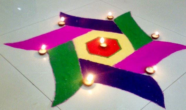 Simple Rangoli Design For Diwali Decoration