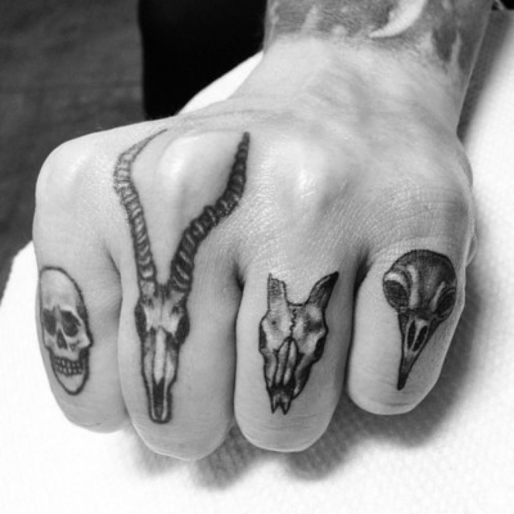 Skull Tattoo On Fingers