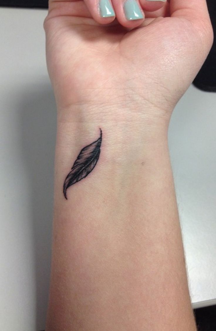 Small Feather Tattoo On Wrist