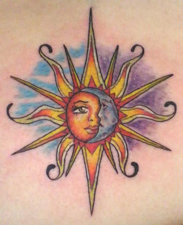 Sun And Moon Tattoo Design