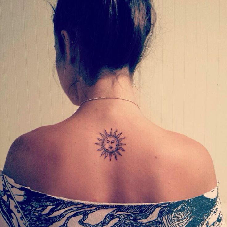 Sun Tattoo On Girls back