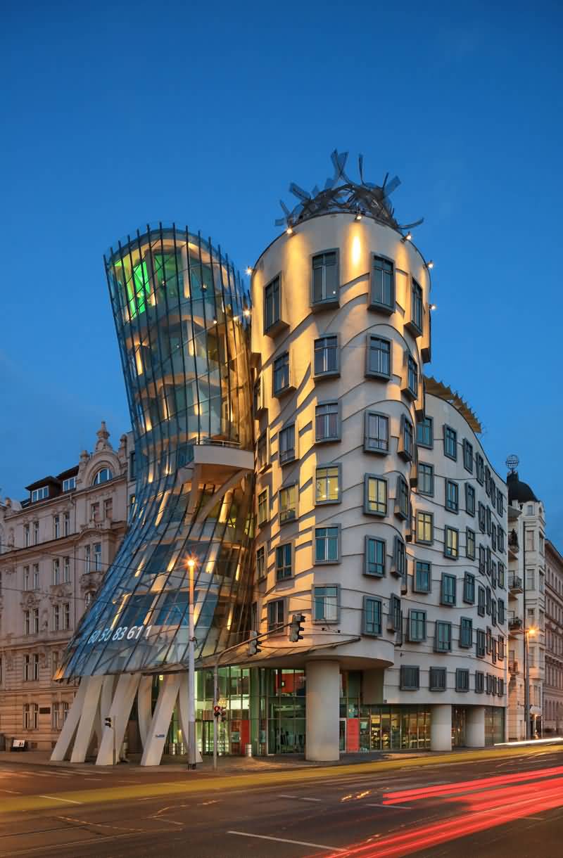 The Dancing House At night