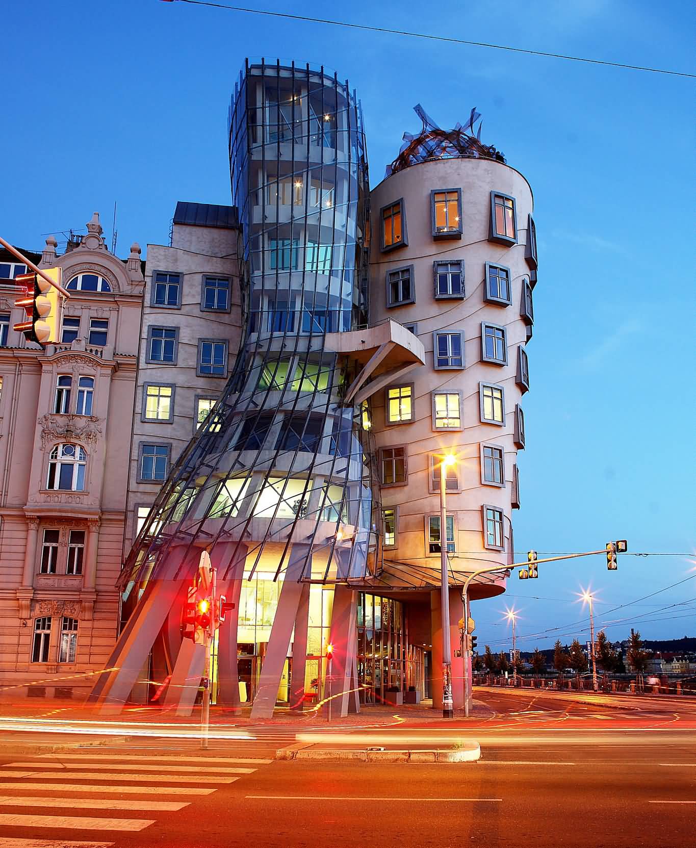 The Dancing House Looks Amazing With Night Lights