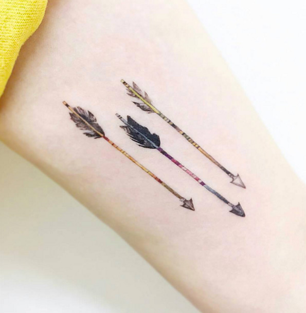 Three Colorful Arrows Tattoo