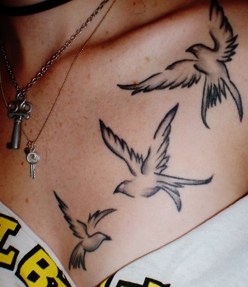 Three Flying Birds Tattoo