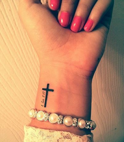 Tiny Cross Tattoo On Wrist