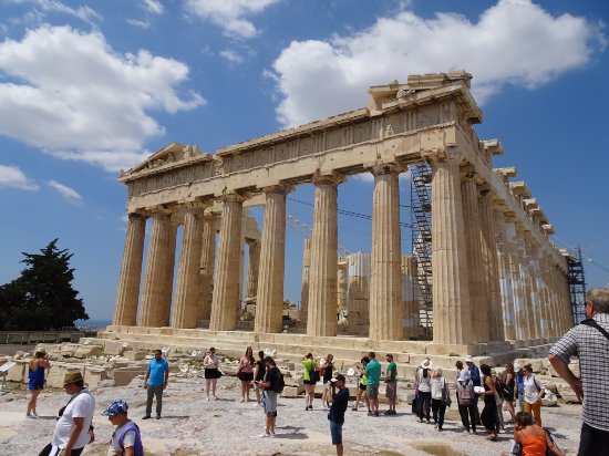 Tourists At The Parthenon Temple In Athens