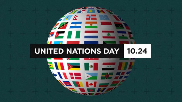 United Nations Day 24th October Countries Flag Globe