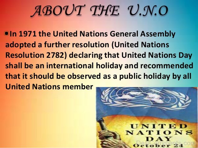 United Nations Day About The UNO