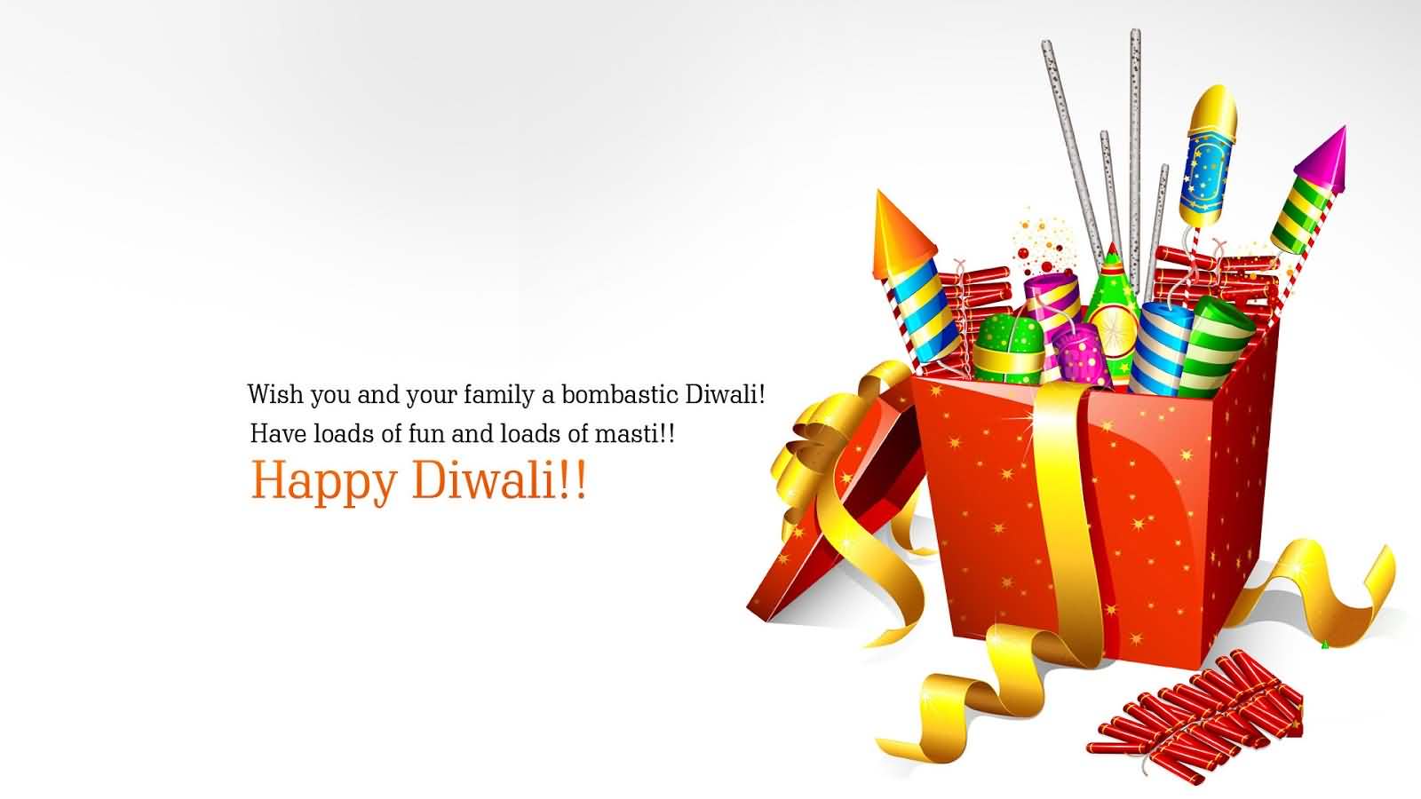 WIsh You And Your Family A Bombastic Diwali Crackers Illustration