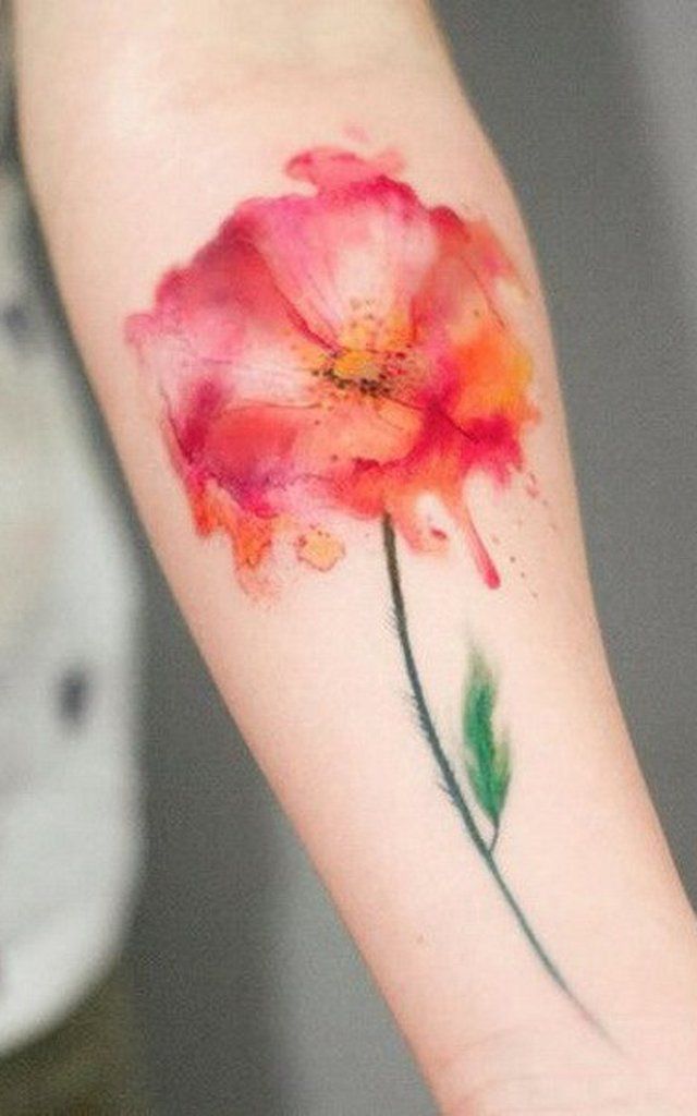 Watercolor Flower Tattoo design