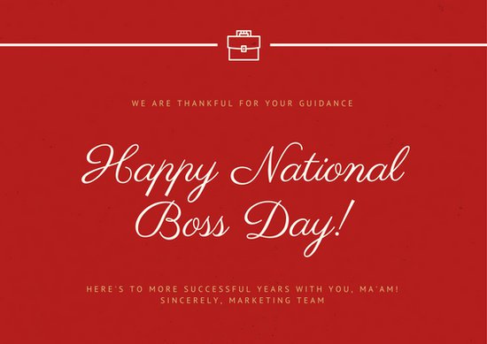 We Are Thankful For Your Guidance Happy National Boss Day Card