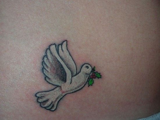 White Peace Dove Tattoo Design