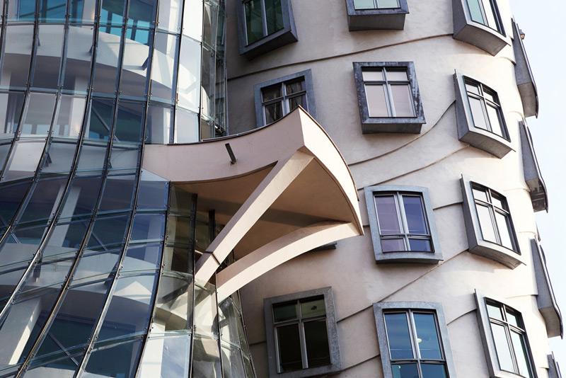 Windows Of The Dancing House Exterior View
