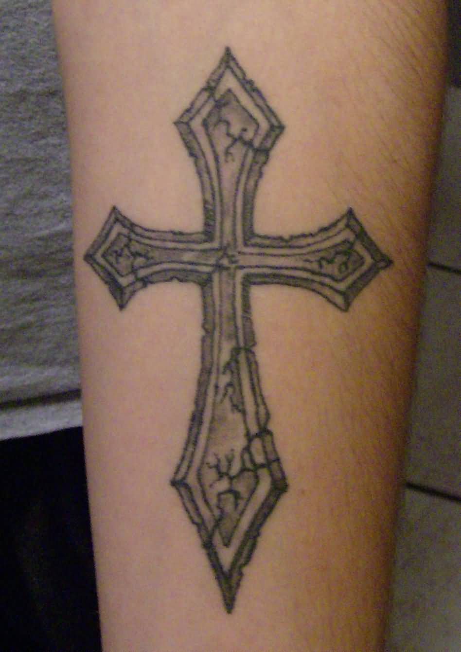 Wooden Cross Tattoo