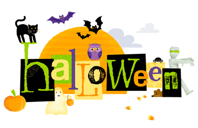 colorful Halloween text Clipart image
