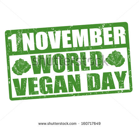 1 november World Vegan Day Grunge Rubber Stamp Illustratio n
