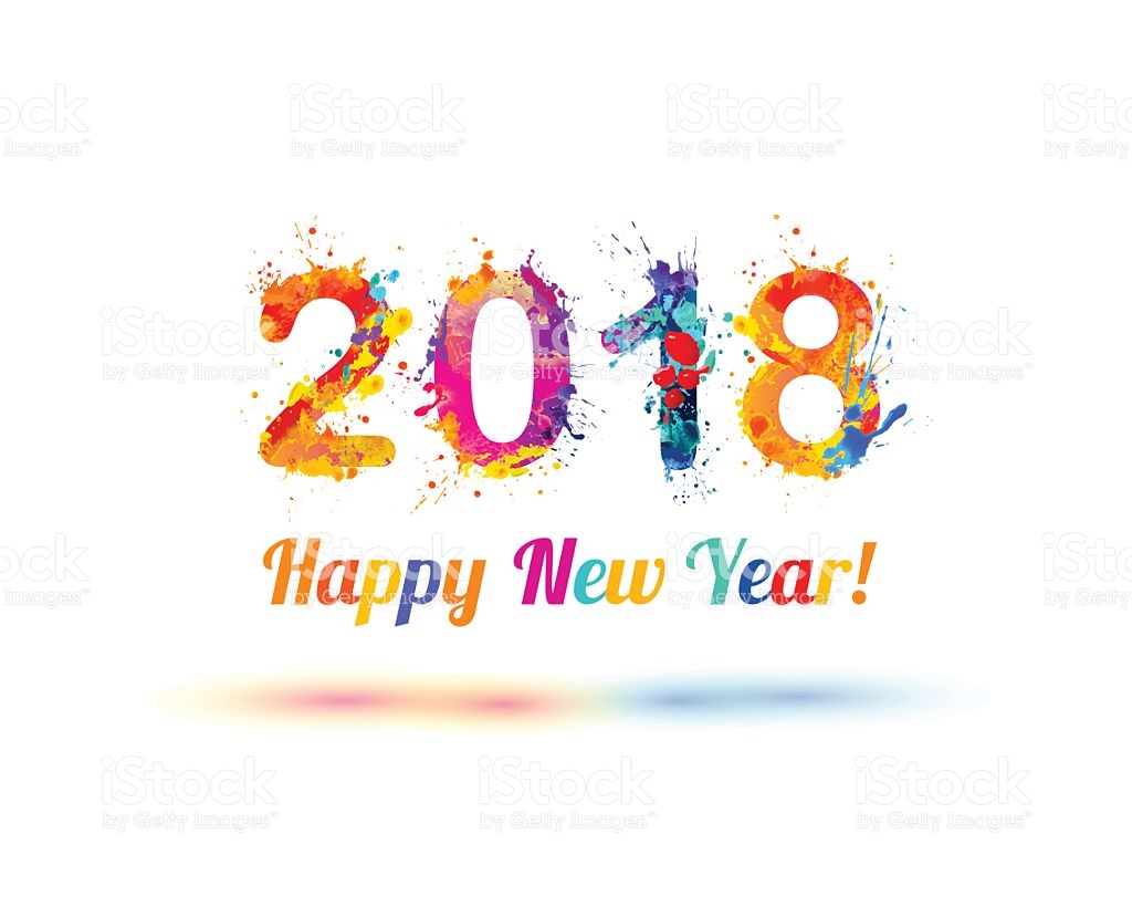 2018 Happy New Year Colorful Greetings