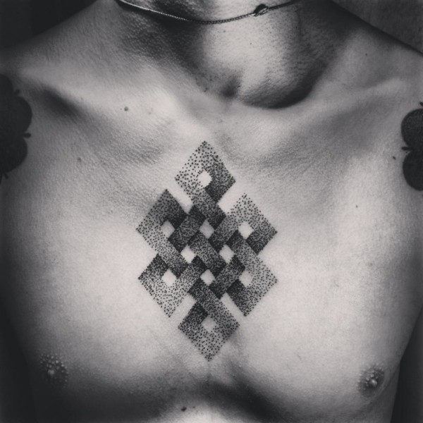 3D Geometrical Tattoo On Chest For Men