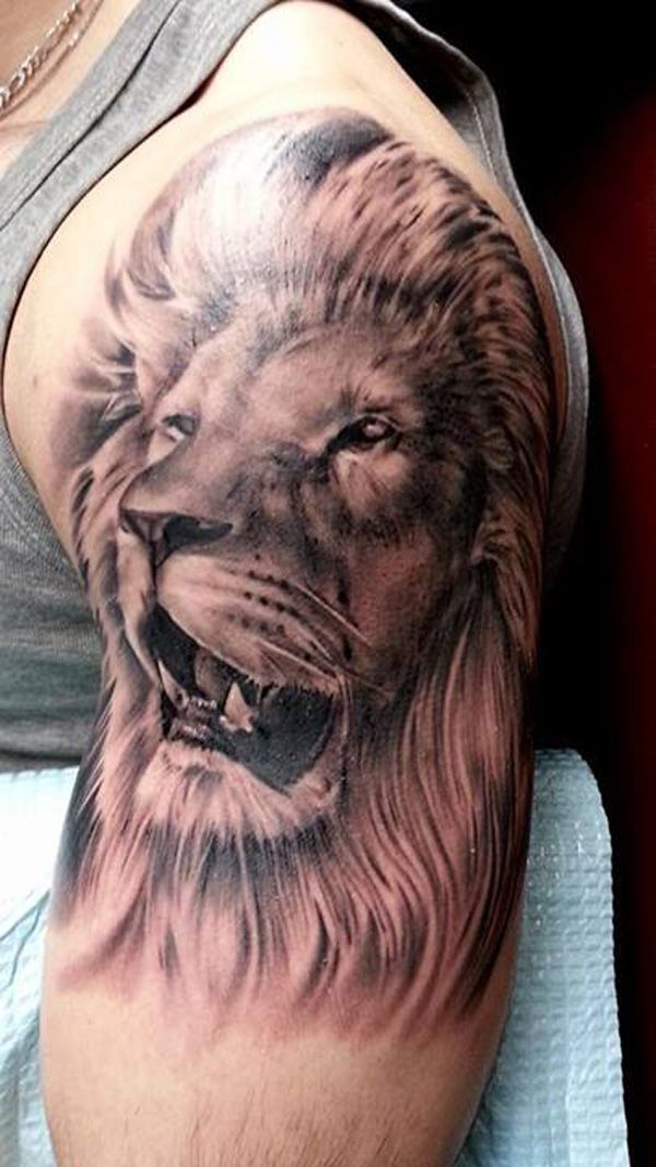 Adorable Lion Tattoo On Bicep