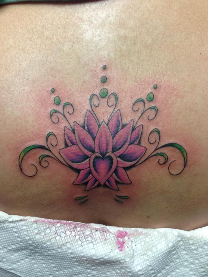 Amazing Purple Lotus Tattoo Design