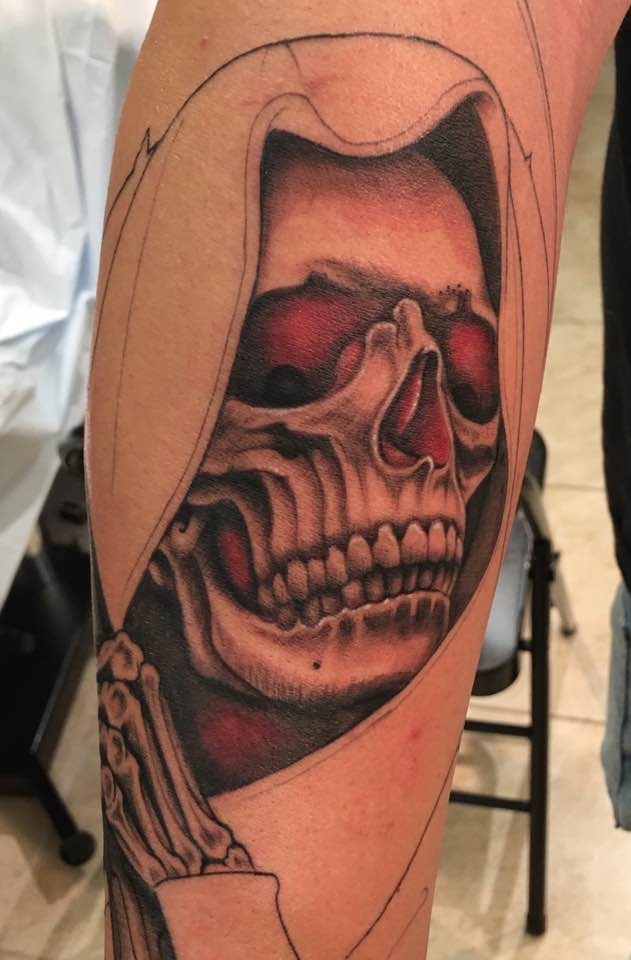 An Amazing Demon – Reaper Tattoo On Man Forearm By Zak Schulte