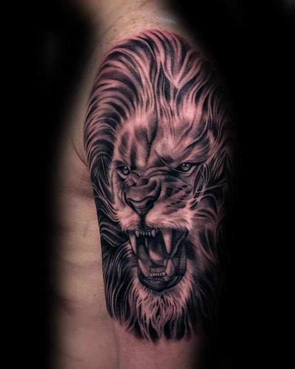 Angry Lion Tattoo For Men