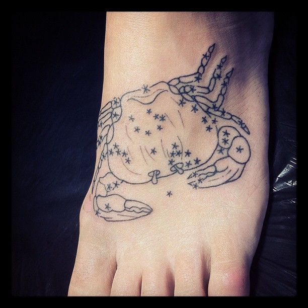 Constellation Crab Tattoo On Foot