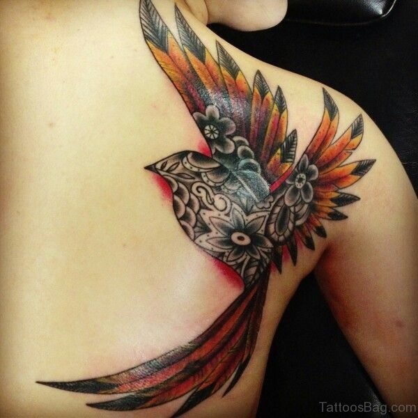 Cool rising Phoenix Tattoo Design