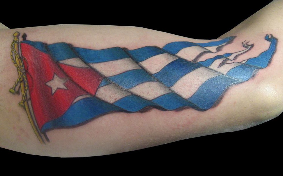 Cuban Flag Tattoo On Bicep