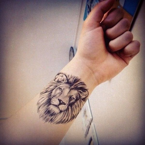Cute Lion Face Tattoo On Forearm