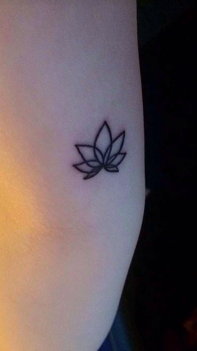 Cute Tiny Minimal Lotus Tattoo Design