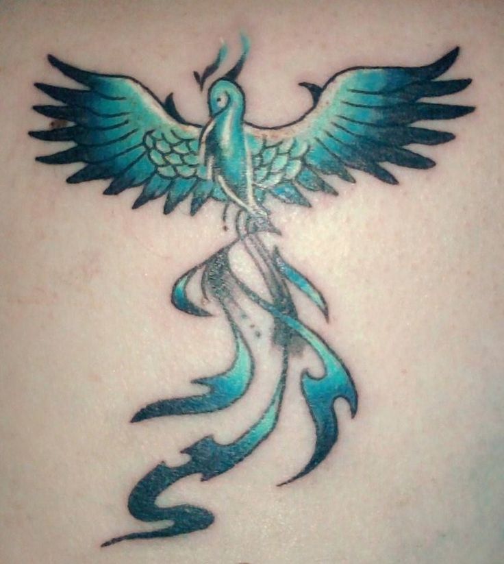 Green Phoenix Tattoo Design idea